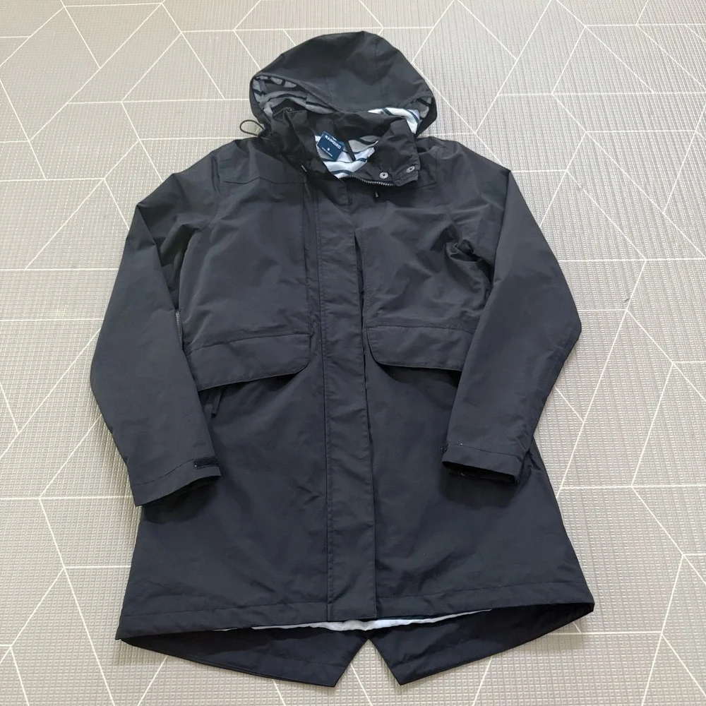 Rainbird Polaris Jacket In Black Size 8 Waterproof Parka Nylon Long Length Lined